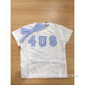 Girl's patch EMB and bow t shirt